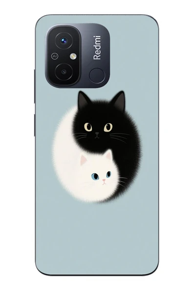 Le Balvo Redmi 12C Uyumlu Yin Yang Kediler Baskılı Silikon Kılıf ürün görseli 1
