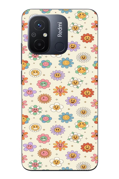 Le Balvo Redmi 12C Uyumlu Gülen Çiçekler Baskılı Silikon Kılıf ürün görseli 1