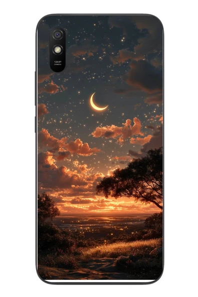Le Balvo Redmi 9A Uyumlu Ay Gecesi Baskılı Silikon Kılıf ürün görseli 1