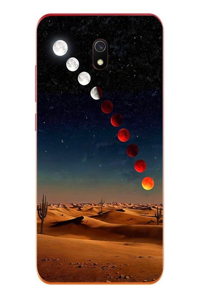 Le Balvo Redmi 8A Uyumlu Ayın Geçişi Baskılı Silikon Kılıf ürün görseli 1