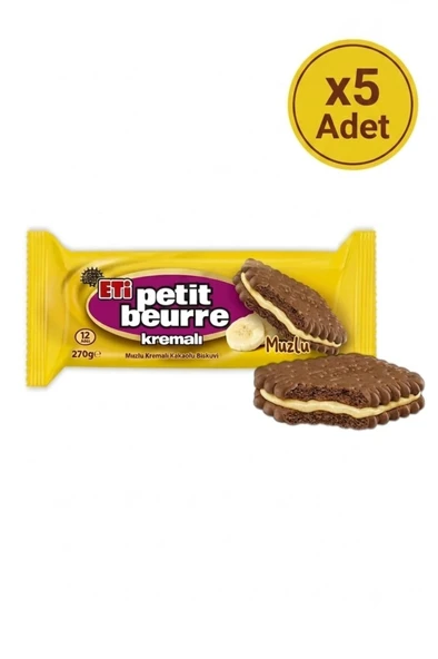 Petit Beurre Muzlu Kremalı Kakaolu Bisküvi 270g x 5 Adet ürün görseli 1