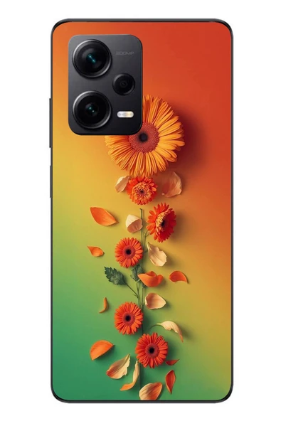 Le Balvo Redmi Note 12 Pro Plus Uyumlu Ayçiçeği Bükleleri Baskılı Silikon Kılıf ürün görseli 1
