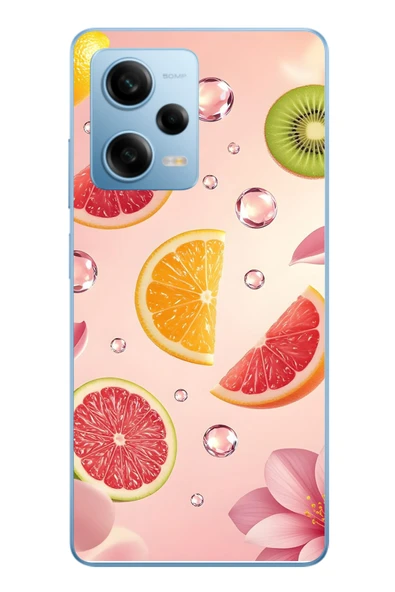 Le Balvo Redmi Note 12 Pro 5G Uyumlu Meyve Dilimleri Baskılı Silikon Kılıf ürün görseli 1