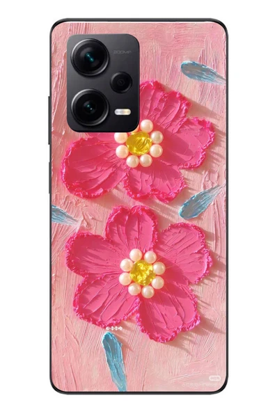 Le Balvo Redmi Note 12 Pro Plus Uyumlu İnci Çiçekler Baskılı Silikon Kılıf ürün görseli 1