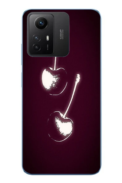Le Balvo Redmi Note 12S Uyumlu İki Kiraz Baskılı Silikon Kılıf ürün görseli 1