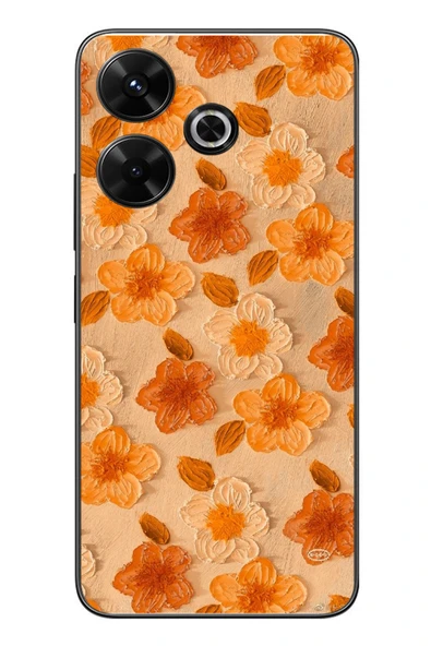 Le Balvo Redmi 13 Uyumlu Turuncu Papatyalar Baskılı Silikon Kılıf ürün görseli 1