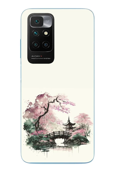 Le Balvo Redmi 10 2022 Uyumlu Japon Bahçesi Baskılı Silikon Kılıf ürün görseli 1
