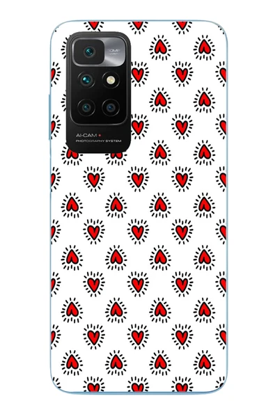 Le Balvo Redmi 10 2022 Uyumlu Kalp Çizgisi Baskılı Silikon Kılıf ürün görseli 1