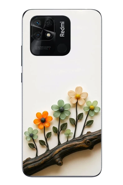 Le Balvo Redmi 10C Uyumlu Dalda Açan Çiçekler Baskılı Silikon Kılıf ürün görseli 1