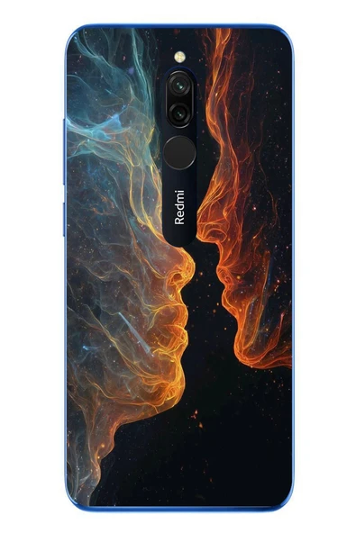Le Balvo Redmi 8 Uyumlu Kavuşan Çizgiler Baskılı Silikon Kılıf ürün görseli 1