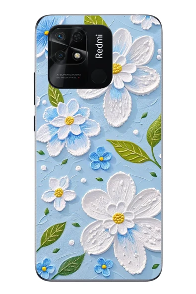 Le Balvo Redmi 10C Uyumlu Mavi Papatyalar Baskılı Silikon Kılıf ürün görseli 1