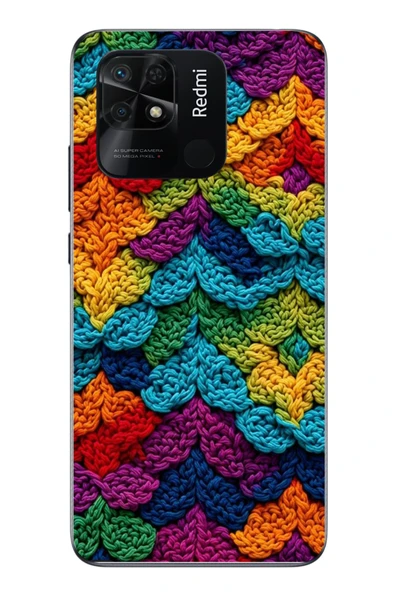 Le Balvo Redmi 10C Uyumlu Renkli Örgüler Baskılı Silikon Kılıf ürün görseli 1