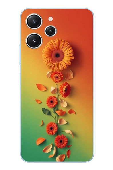 Le Balvo Redmi 12 Uyumlu Ayçiçeği Bükleleri Baskılı Silikon Kılıf ürün görseli 1