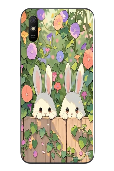 Le Balvo Redmi 9A Uyumlu Tavşan Kardeşler Baskılı Silikon Kılıf ürün görseli 1