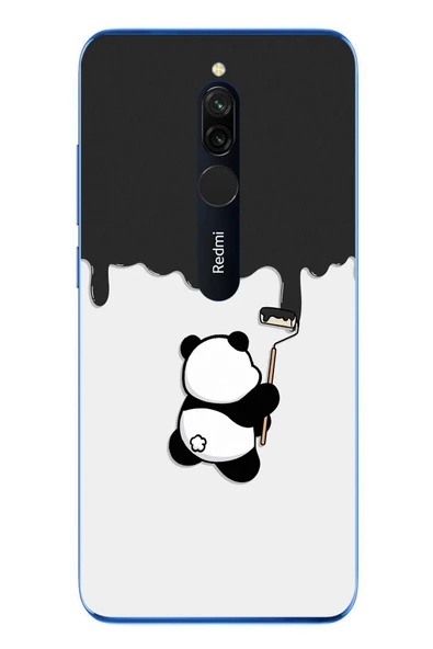 Le Balvo Redmi 8 Uyumlu Boyacı Panda Baskılı Silikon Kılıf ürün görseli 1