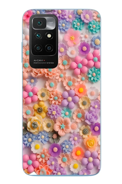 Le Balvo Redmi 10 2022 Uyumlu Çiçek Bükleleri Baskılı Silikon Kılıf ürün görseli 1