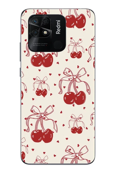 Le Balvo Redmi 10C Uyumlu Kiraz Bukleleri Baskılı Silikon Kılıf ürün görseli 1