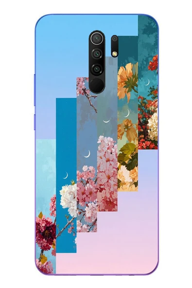 Le Balvo Redmi 9 Uyumlu Dik Çiçek Tabloları Baskılı Silikon Kılıf ürün görseli 1