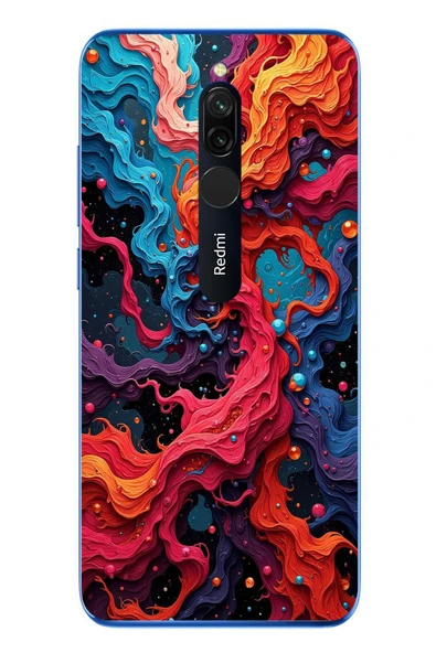 Le Balvo Redmi 8 Uyumlu Dalgaların İz Karışımı Baskılı Silikon Kılıf ürün görseli 1