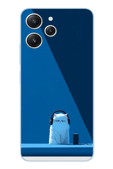 Le Balvo Redmi 12 Uyumlu Kulaklı Kedi Baskılı Silikon Kılıf ürün görseli 1