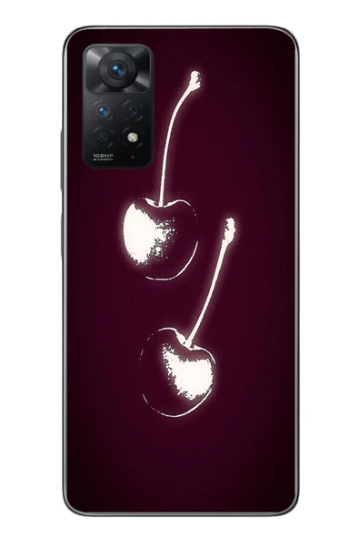 Le Balvo Redmi Note 11 Pro 4G Uyumlu İki Kiraz Baskılı Silikon Kılıf ürün görseli 1