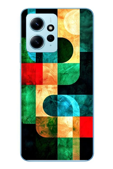 Le Balvo Redmi Note 12 4G Uyumlu Modern Çizgiler Baskılı Silikon Kılıf ürün görseli 1