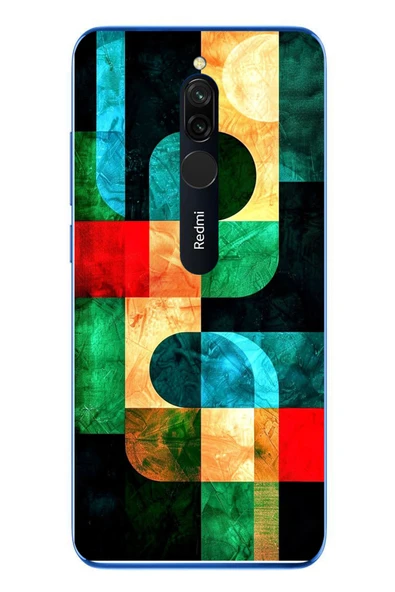 Le Balvo Redmi 8 Uyumlu Modern Çizgiler Baskılı Silikon Kılıf ürün görseli 1