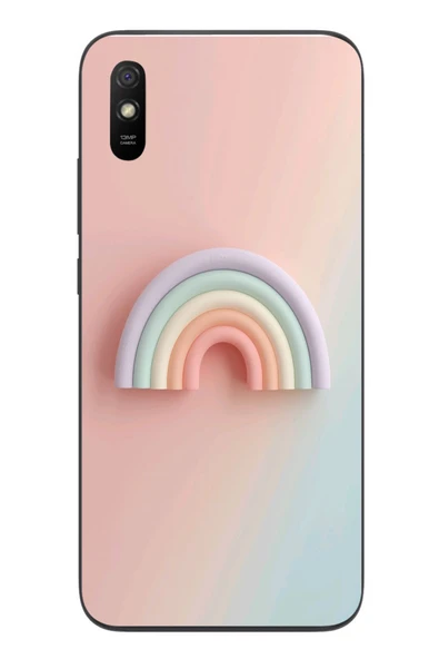 Le Balvo Redmi 9A Uyumlu Gökkuşağı Pastel Baskılı Silikon Kılıf ürün görseli 1
