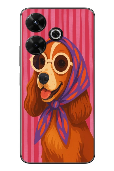Le Balvo Redmi 13 Uyumlu Gözlüklü Köpek Baskılı Silikon Kılıf ürün görseli 1