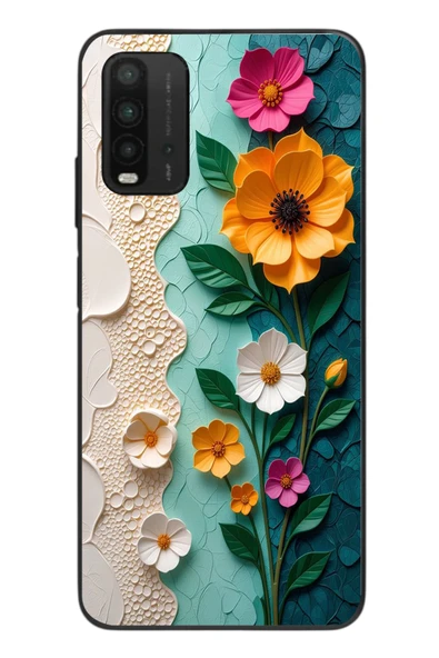 Le Balvo Redmi 9T Uyumlu Güzel Modern Çiçekler Baskılı Silikon Kılıf ürün görseli 1