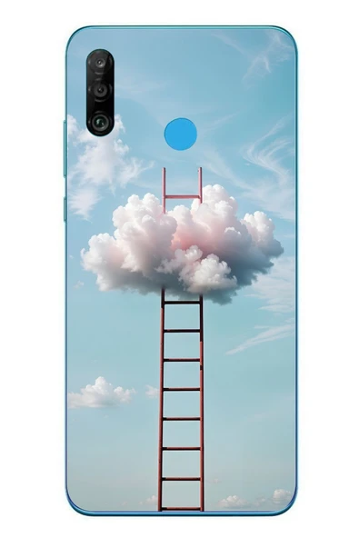 Le Balvo Huawei P30 Lite Uyumlu Buluta Çıkan Merdiven Baskılı Silikon Kılıf ürün görseli 1