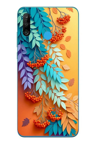 Le Balvo Huawei P30 Lite Uyumlu Pastoral Çicekler Baskılı Silikon Kılıf ürün görseli 1