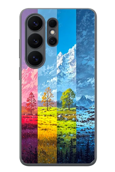 Le Balvo Samsung Galaxy S26 Ultra Uyumlu Dört Mevsim Manzara Baskılı Silikon Kılıf ürün görseli 1