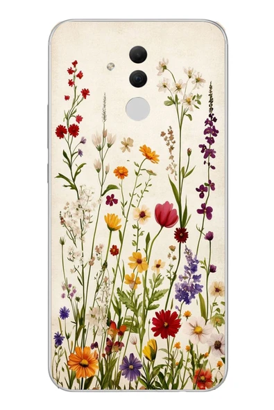 Le Balvo Huawei Mate 20 Lite Uyumlu Zarif Çiçekler Baskılı Silikon Kılıf ürün görseli 1