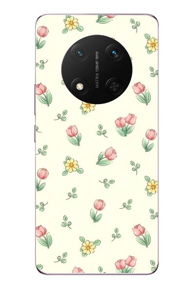 Le Balvo Honor Magic 7 Lite Uyumlu Lale Çiçekleri Baskılı Silikon Kılıf ürün görseli 1