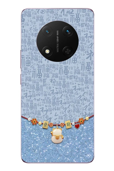 Le Balvo Honor Magic 7 Lite Uyumlu Mavi Japon Desen Baskılı Silikon Kılıf ürün görseli 1