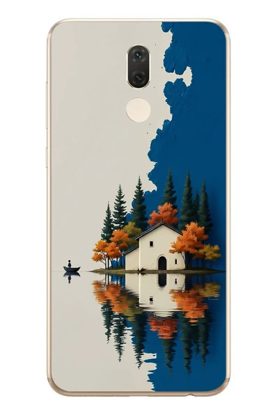Le Balvo Huawei Mate 10 Lite Uyumlu Sonbahar Evi Baskılı Silikon Kılıf ürün görseli 1
