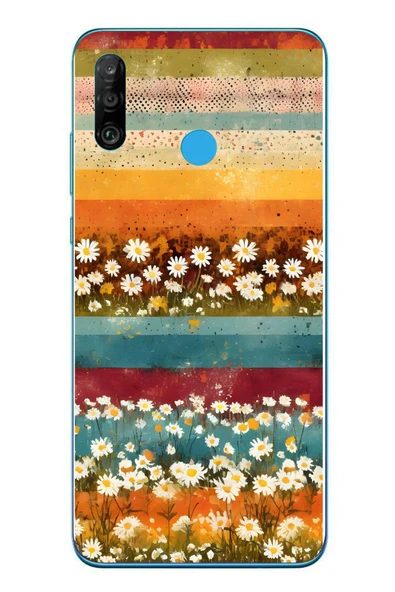 Le Balvo Huawei P30 Lite Uyumlu Çiçek Katmanları Baskılı Silikon Kılıf ürün görseli 1