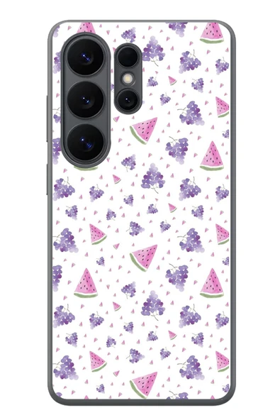 Le Balvo Samsung Galaxy S26 Ultra Uyumlu Karpuz ve Üzümler Baskılı Silikon Kılıf ürün görseli 1