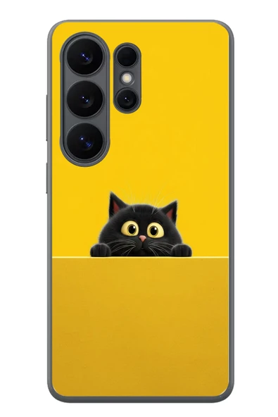 Le Balvo Samsung Galaxy S26 Ultra Uyumlu Sarı Gözlü Kedi Baskılı Silikon Kılıf ürün görseli 1