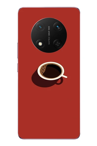 Le Balvo Honor Magic 7 Lite Uyumlu Sade Kahve Kupası Baskılı Silikon Kılıf ürün görseli 1