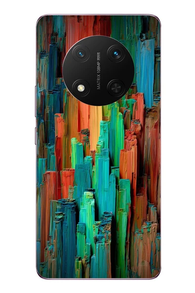 Le Balvo Honor Magic 7 Lite Uyumlu Dikey Renkler Baskılı Silikon Kılıf ürün görseli 1
