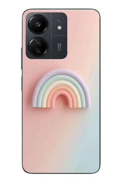 Le Balvo Redmi 13C Uyumlu Gökkuşağı Pastel Baskılı Silikon Kılıf ürün görseli 1