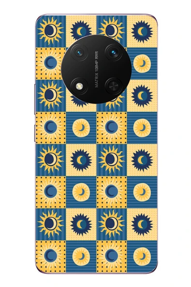 Le Balvo Honor Magic 7 Lite Uyumlu Damalı Papatyalar Baskılı Silikon Kılıf ürün görseli 1
