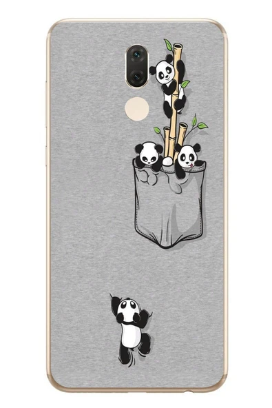 Le Balvo Huawei Mate 10 Lite Uyumlu Cepli Panda Baskılı Silikon Kılıf ürün görseli 1