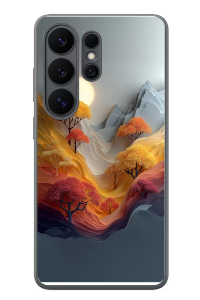 Le Balvo Samsung Galaxy S26 Ultra Uyumlu Renk Dalgalı Manzara Baskılı Silikon Kılıf ürün görseli 1