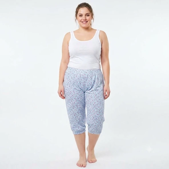 ES Eyüp Selda Yazlık Büyük Beden Kısa Lastikli Anne Pijama Altı ürün görseli 1