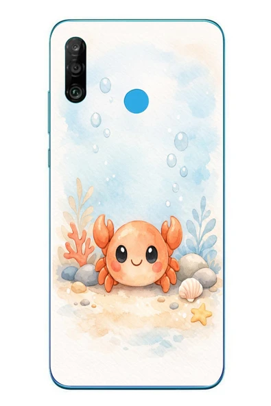 Le Balvo Huawei P30 Lite Uyumlu Sevimli Yengeç Baskılı Silikon Kılıf ürün görseli 1