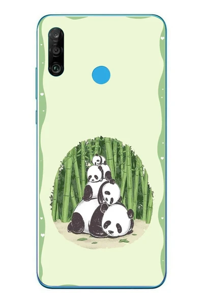 Le Balvo Huawei P30 Lite Uyumlu Panda Ailesi Baskılı Silikon Kılıf ürün görseli 1