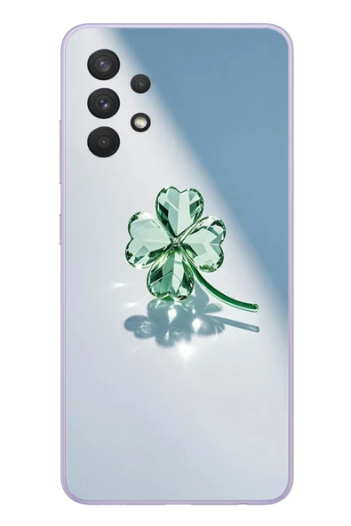 Le Balvo Samsung Galaxy A32 Uyumlu Yeşil Yonca Baskılı Silikon Kılıf ürün görseli 1